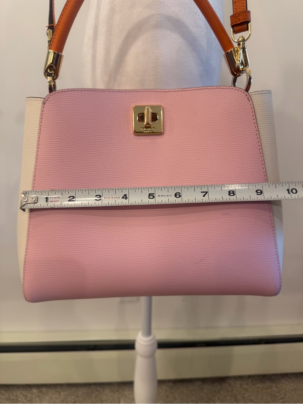 kate spade Pink, White & Tan Leather Top-Handle Shoulder Bag - Picture 2 of 6
